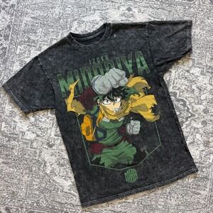 My Hero Academia Deku Izuku Midoriya Acid Wash T-Shirt Crunchyroll Mens Small